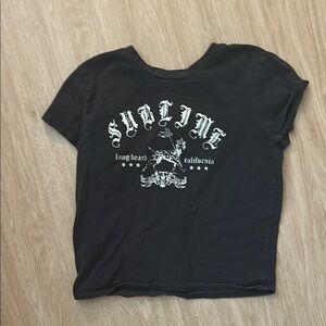 Brandy Melville Black and White Short Sleeve Tee